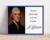 Classic Quotes - Thomas Jefferson - Honesty first wisdom Quotes Vintage Framed Prints Poster 16x20