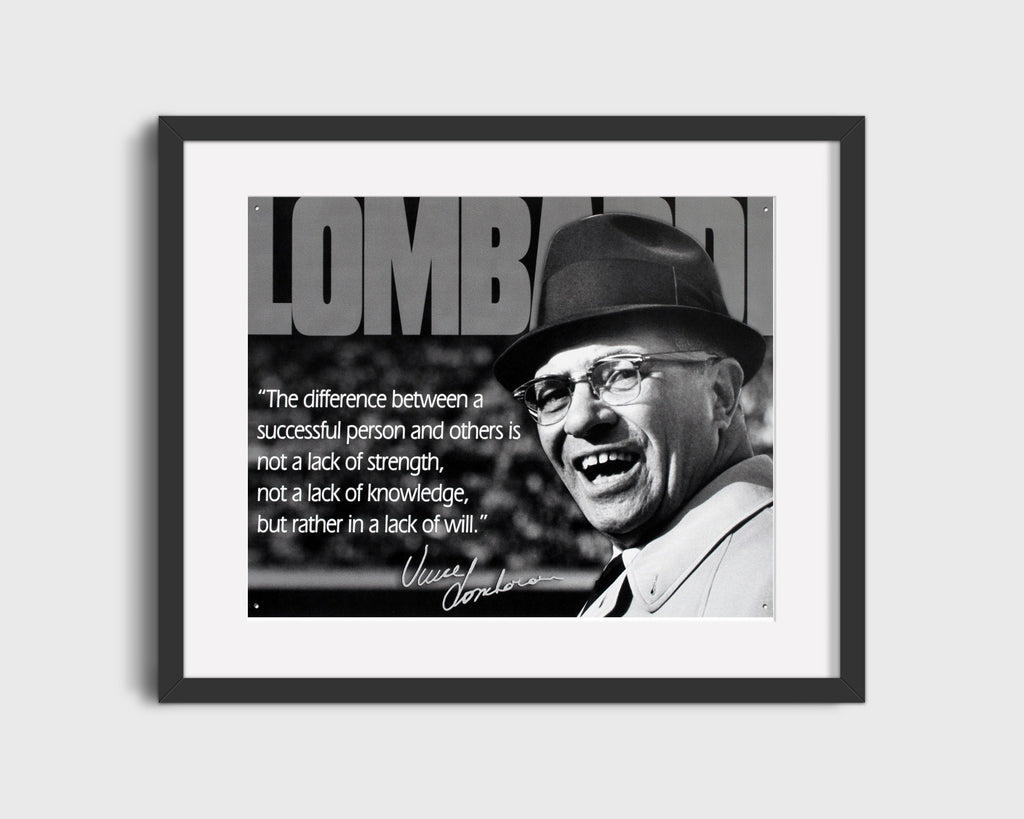 Classic Quotes - Vince Lombardi - Lack of will Quotes Vintage Framed Prints Gallery Frame 16x20