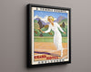 Classic Travel Poster - Adelboden - Tennis Hotel Travel Vintage Framed Prints Floating Canvas 16x20