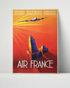 Classic Travel Poster - Africa - Air France French Colonies Travel Vintage Framed Prints Poster 16x20