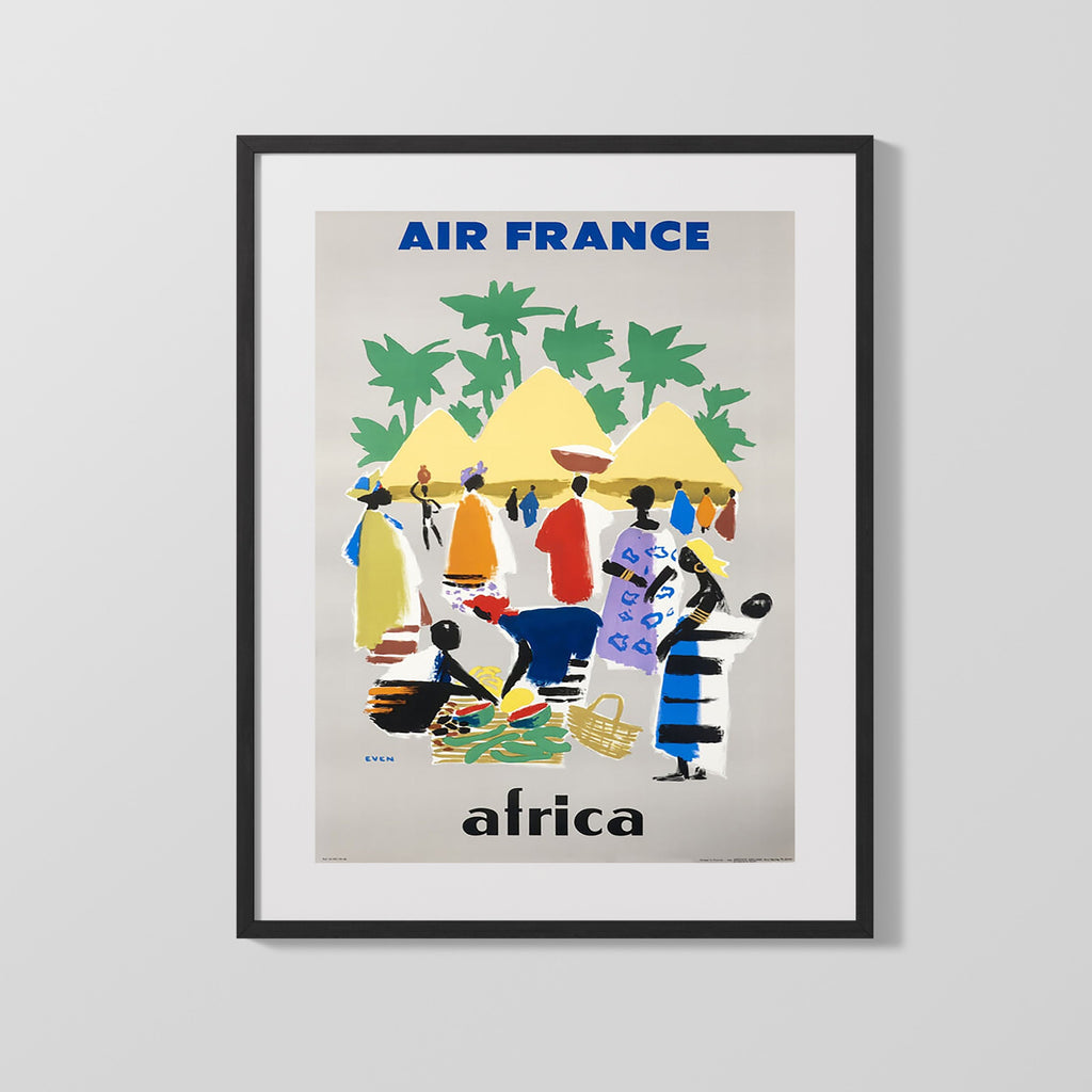 Classic Travel Poster - Africa - Air France Market Travel Vintage Framed Prints Gallery Frame 16x20