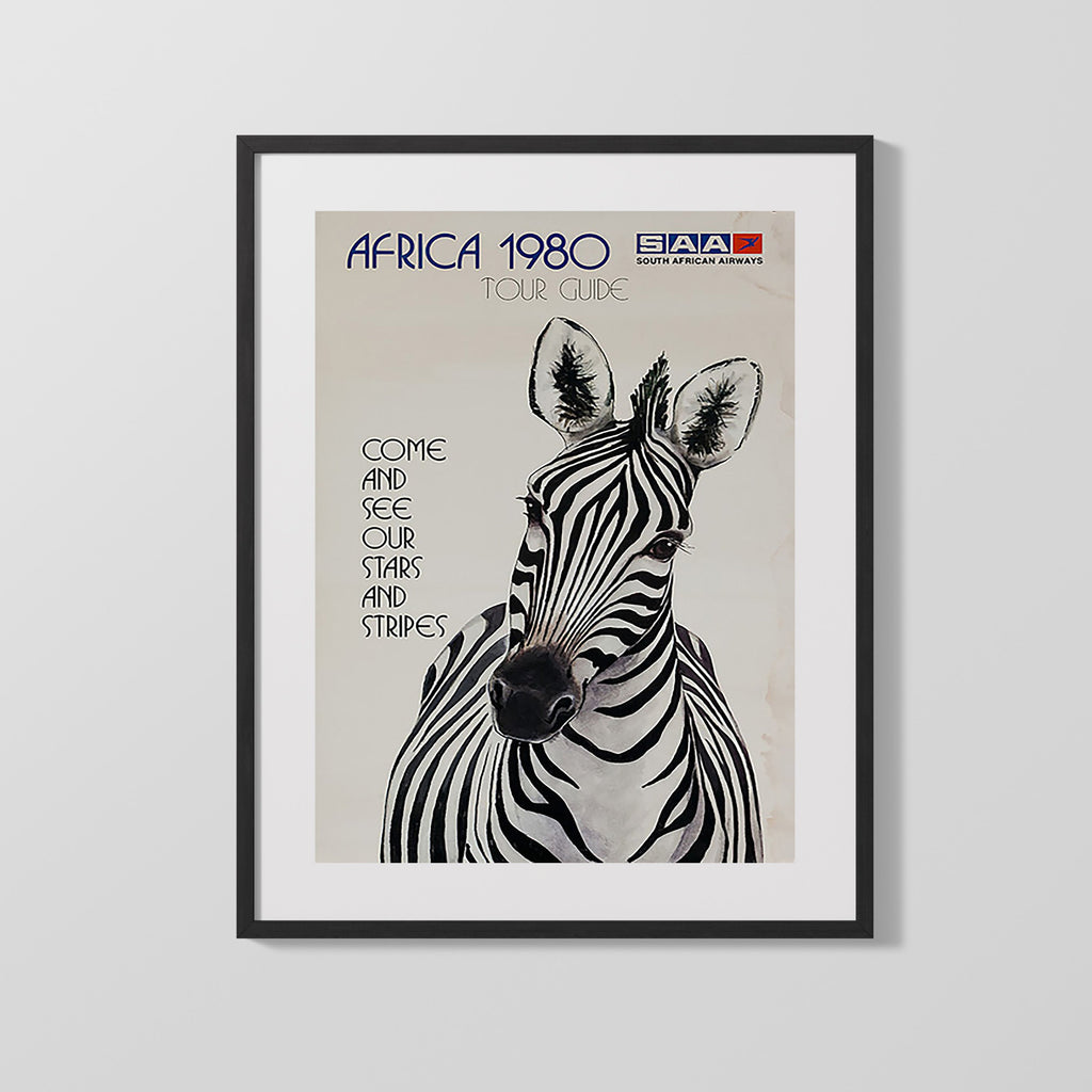 Classic Travel Poster - Africa - SAA Tour Guide Travel Vintage Framed Prints Gallery Frame 16x20
