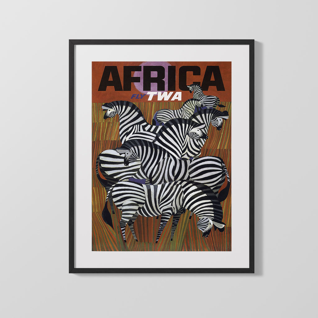 Classic Travel Poster - Africa - TWA Travel Vintage Framed Prints Gallery Frame 16x20