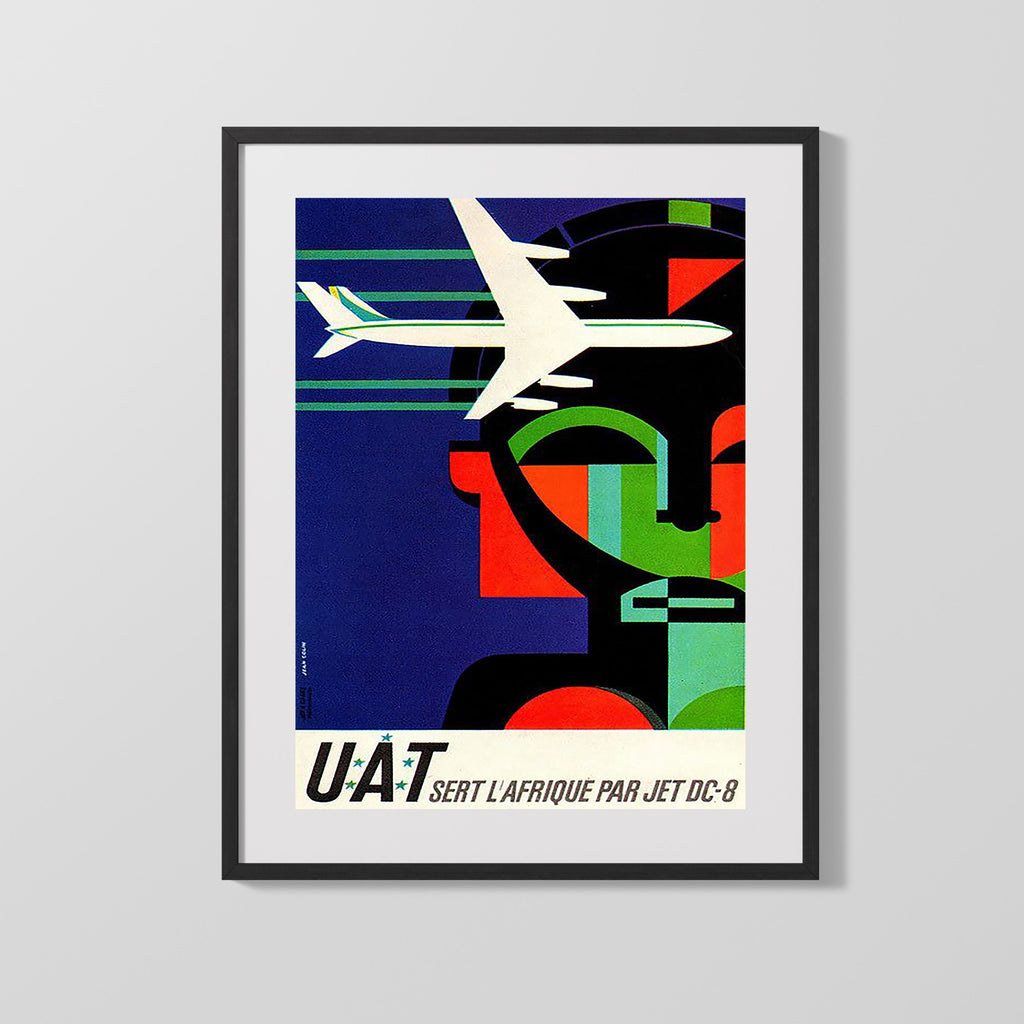 Classic Travel Poster - Africa - UAT Airways Travel Vintage Framed Prints Gallery Frame 16x20