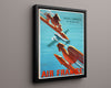 Classic Travel Poster - Air France - Paris to London Travel Vintage Framed Prints Floating Canvas 16x20
