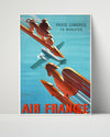 Classic Travel Poster - Air France - Paris to London Travel Vintage Framed Prints Poster 16x20