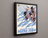 Classic Travel Poster - Alpes Jura Travel Vintage Framed Prints Floating Canvas 16x20
