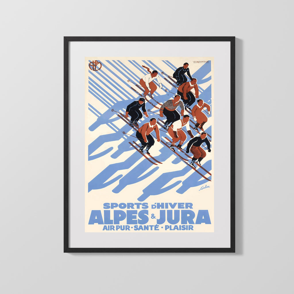 Classic Travel Poster - Alpes Jura Travel Vintage Framed Prints Gallery Frame 16x20