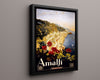 Classic Travel Poster - Amalfi - Italy Travel Vintage Framed Prints Floating Canvas 16x20