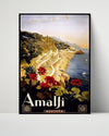 Classic Travel Poster - Amalfi - Italy Travel Vintage Framed Prints Poster 16x20