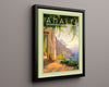 Classic Travel Poster - Amalfi - Vacances en Italie Travel Vintage Framed Prints Floating Canvas 16x20