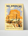 Classic Travel Poster - America - America Travel Vintage Framed Prints Poster 16x20