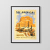 Classic Travel Poster - America - America Travel Vintage Framed Prints Gallery Frame 16x20