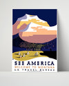 Classic Travel Poster - America - America Montana 1 Travel Vintage Framed Prints Poster 16x20