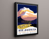 Classic Travel Poster - America - America Montana 1 Travel Vintage Framed Prints Floating Canvas 16x20