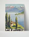 Classic Travel Poster - Annecy - Lac dAnnecy Travel Vintage Framed Prints Poster 16x20