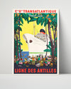 Classic Travel Poster - Antilles - French Line Cruise Travel Vintage Framed Prints Poster 16x20
