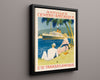 Classic Travel Poster - Antilles - Transatlantique Travel Vintage Framed Prints Floating Canvas 16x20