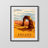 Classic Travel Poster - Arches - National Park Utah Travel Vintage Framed Prints Gallery Frame 16x20