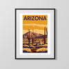 Classic Travel Poster - Arizona - Desert Landscape Travel Vintage Framed Prints Gallery Frame 16x20