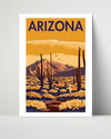 Classic Travel Poster - Arizona - Desert Landscape Travel Vintage Framed Prints Poster 16x20