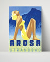 Classic Travel Poster - Arosa - Strandbad Travel Vintage Framed Prints Poster 16x20