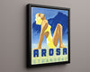 Classic Travel Poster - Arosa - Strandbad Travel Vintage Framed Prints Floating Canvas 16x20