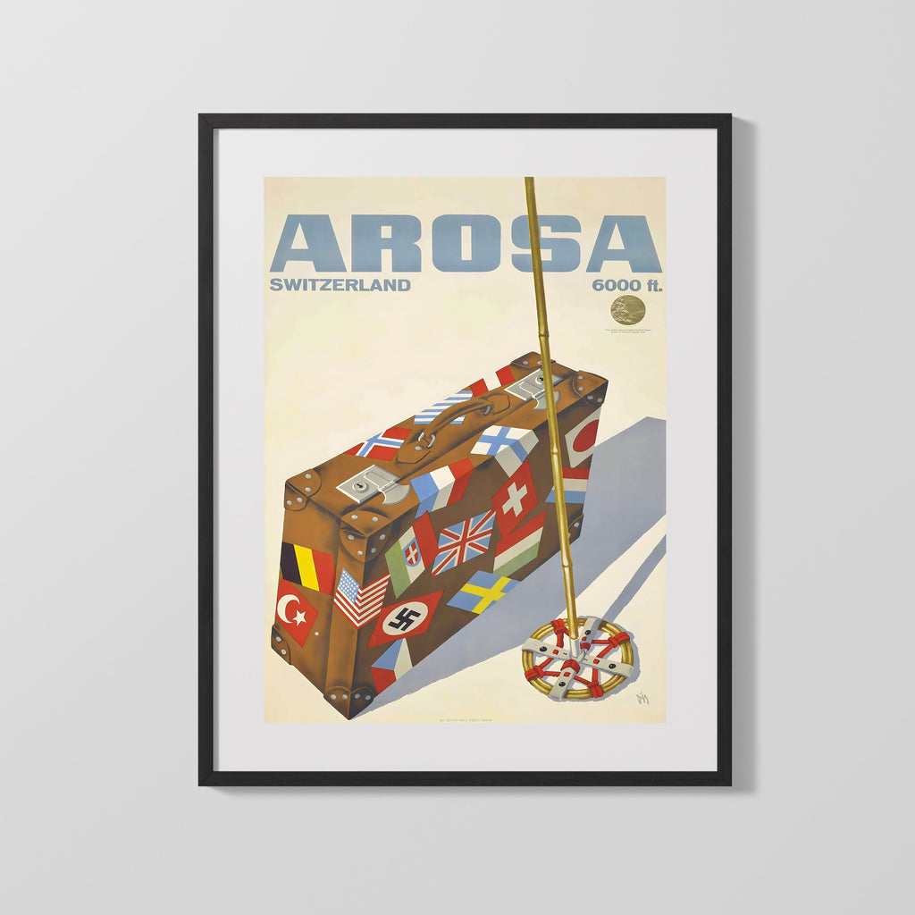 Classic Travel Poster - Arosa - Switzerland Travel Vintage Framed Prints Gallery Frame 16x20