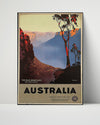 Classic Travel Poster - Australia - Blue Mountains Travel Vintage Framed Prints Poster 16x20