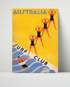 Classic Travel Poster - Australia - Surf Club Travel Vintage Framed Prints Poster 16x20