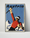 Classic Travel Poster - Austria - Alpine Skiing Travel Vintage Framed Prints Poster 16x20