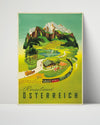 Classic Travel Poster - Austria - Reiseland Osterreich Travel Vintage Framed Prints Poster 16x20