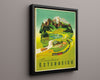 Classic Travel Poster - Austria - Reiseland Osterreich Travel Vintage Framed Prints Floating Canvas 16x20