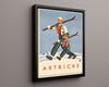 Classic Travel Poster - Austria - Skier Travel Vintage Framed Prints Floating Canvas 16x20