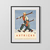 Classic Travel Poster - Austria - Skier Travel Vintage Framed Prints Gallery Frame 16x20