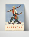 Classic Travel Poster - Austria - Skier Travel Vintage Framed Prints Poster 16x20