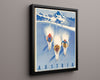 Classic Travel Poster - Austria - Ski Tourism Travel Vintage Framed Prints Floating Canvas 16x20