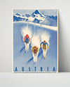 Classic Travel Poster - Austria - Ski Tourism Travel Vintage Framed Prints Poster 16x20