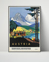 Classic Travel Poster - Austria - Traditional Parade Travel Vintage Framed Prints Poster 16x20