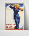 Classic Travel Poster - Austria - Winter Sports Travel Vintage Framed Prints Poster 16x20