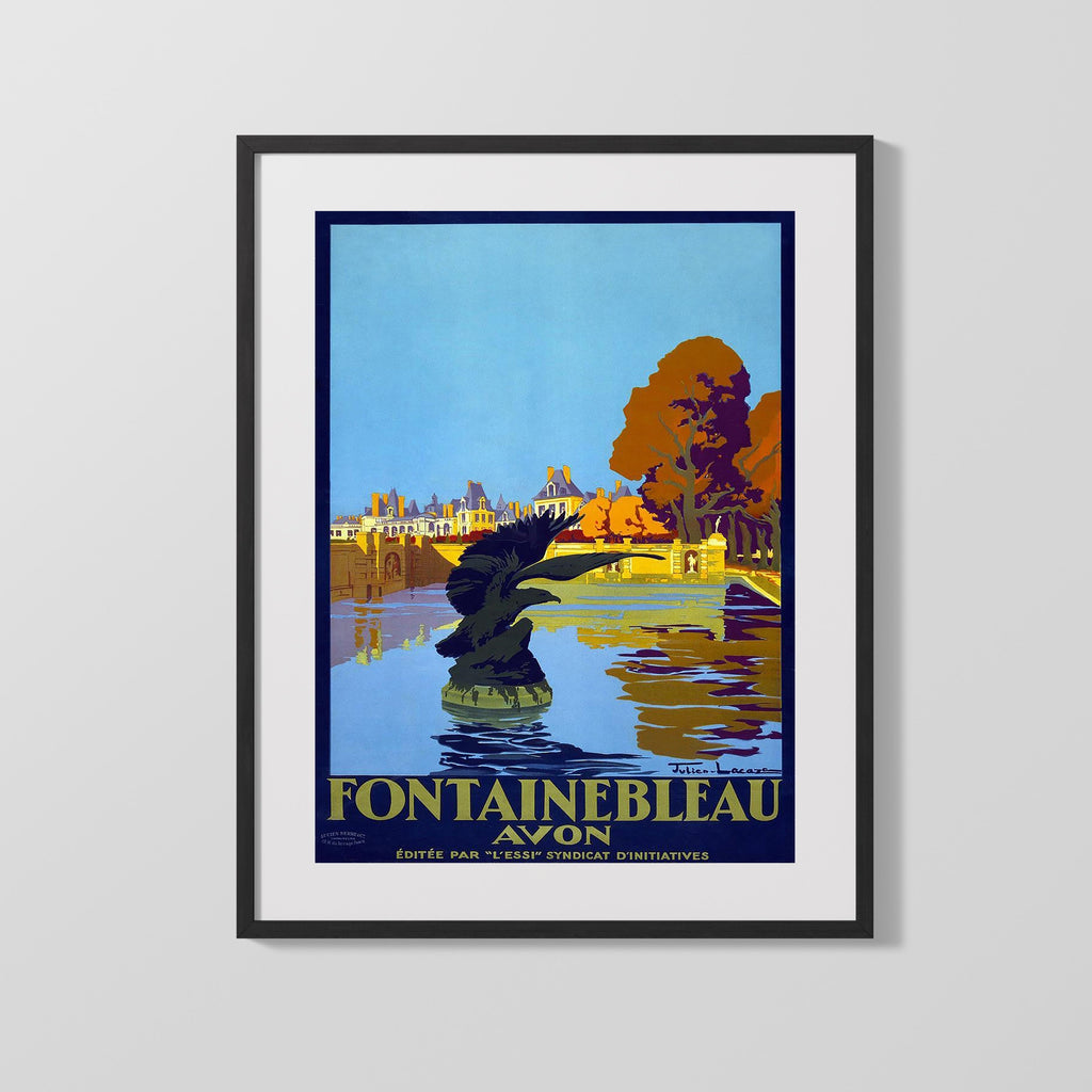 Classic Travel Poster - Avon - Fountainbleau Travel Vintage Framed Prints Gallery Frame 16x20