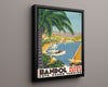 Classic Travel Poster - Bandol - Cote dAzur Travel Vintage Framed Prints Floating Canvas 16x20