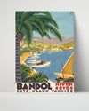 Classic Travel Poster - Bandol - Cote dAzur Travel Vintage Framed Prints Poster 16x20
