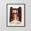 Classic Travel Poster - Barcelona - Gothic Quarter Street Travel Vintage Framed Prints Gallery Frame 16x20