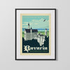 Classic Travel Poster - Bavaria - Neuschwanstein Castle Travel Vintage Framed Prints Gallery Frame 16x20