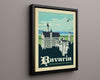 Classic Travel Poster - Bavaria - Neuschwanstein Castle Travel Vintage Framed Prints Floating Canvas 16x20