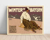 Classic Travel Poster - Bavaria - Winter Sledding Alps Travel Vintage Framed Prints Poster 16x20