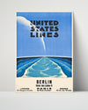 Classic Travel Poster - Berlin - United States Lines Travel Vintage Framed Prints Poster 16x20