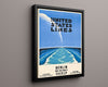 Classic Travel Poster - Berlin - United States Lines Travel Vintage Framed Prints Floating Canvas 16x20