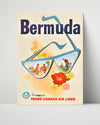 Classic Travel Poster - Bermuda - Trans Canada Airlines Travel Vintage Framed Prints Poster 16x20